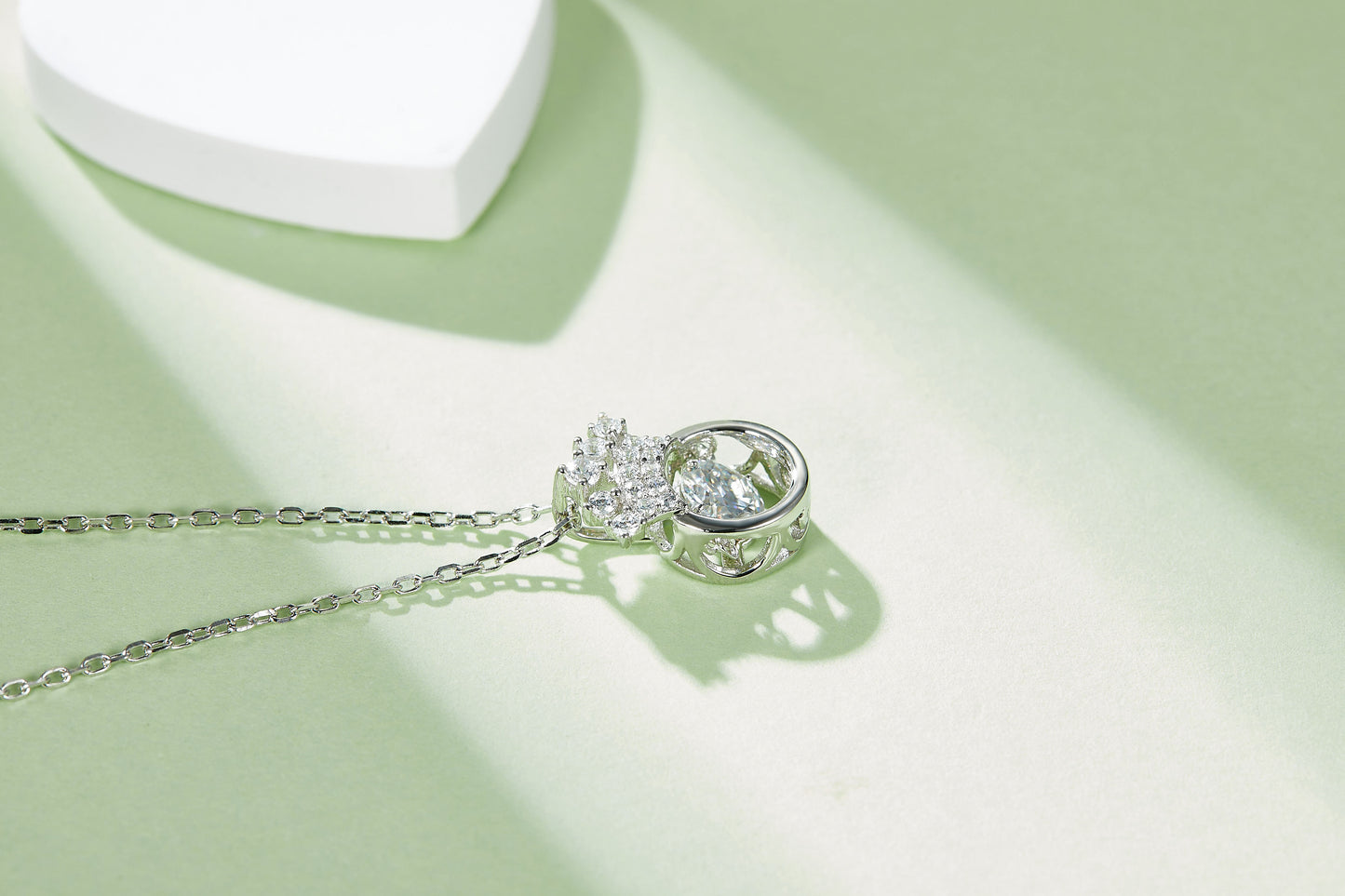 Crown Solitaire Moissanite Necklace