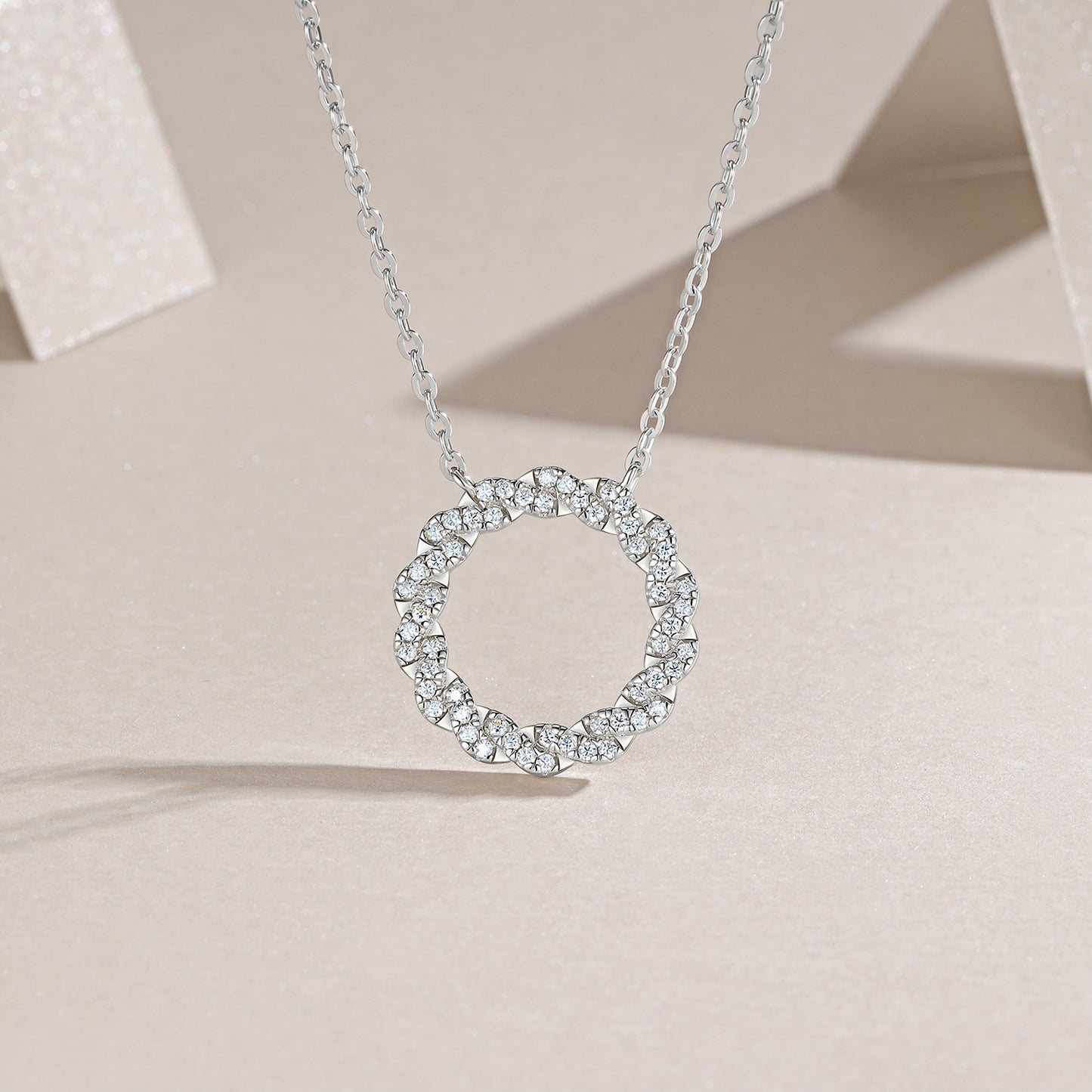 Twist Eternity Circle Moissanite Necklace