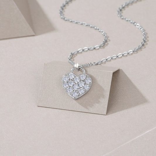 Pavé Heart Moissanite Necklace