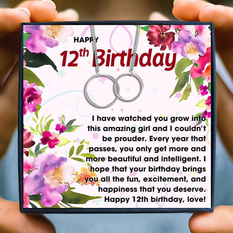 12 Year Old Girl Birthday Gift Necklace Set - birthday necklace - 12 Year Old Girl Birthday Gift Necklace Set - Rose Gold - by Hunny Life