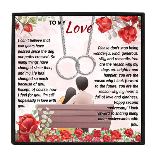 2 Year Anniversary Romantic Gift For Wife - anniversary gift - 2 Year Anniversary Romantic Gift For Wife - Silver - by Hunny Life