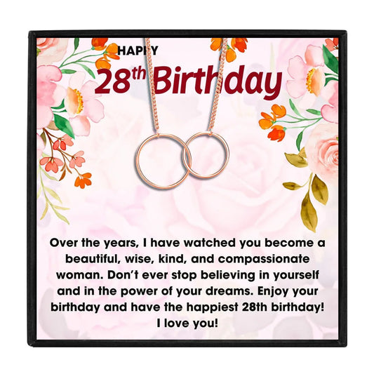 28th Birthday Gift Ideas For Her - birthday necklace - 28th Birthday Gift Ideas For Her - Rose Gold - by Hunny Life