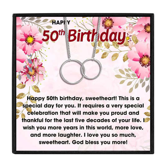 50th Birthday Gifts for Women that They'll Love - birthday necklace - 50th Birthday Gifts for Women that They'll Love - Silver - by Hunny Life