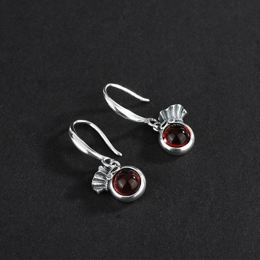 925 Silver Blessing Bag Pigeon Red Earrings - Earrings - 925 Silver Blessing Bag Pigeon Red Earrings - Silver - by Hunny Life
