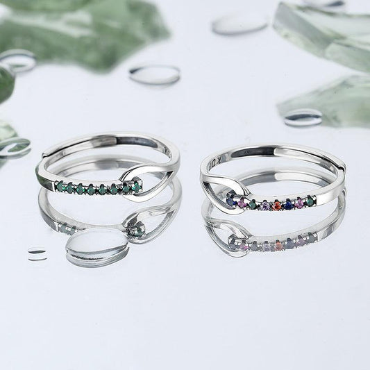 925 Silver Simple And Fashionable Love Irregular Ring - rings - 925 Silver Simple And Fashionable Love Irregular Ring - Colour - by Hunny Life