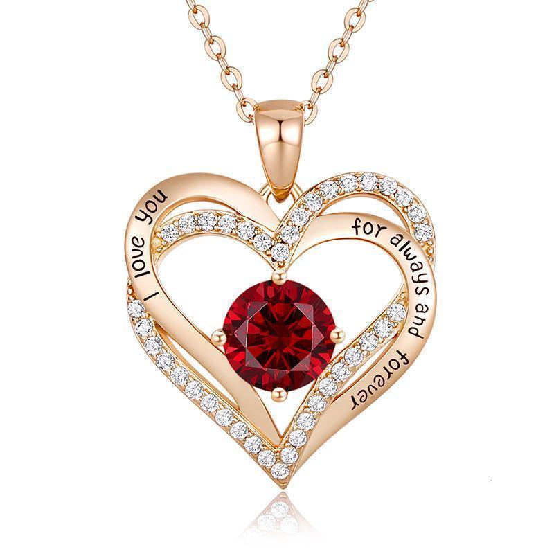 925 Silver Twelve Birthstone Pendant Necklace - Necklace - 925 Silver Twelve Birthstone Pendant Necklace - Platinum / January - by Hunny Life