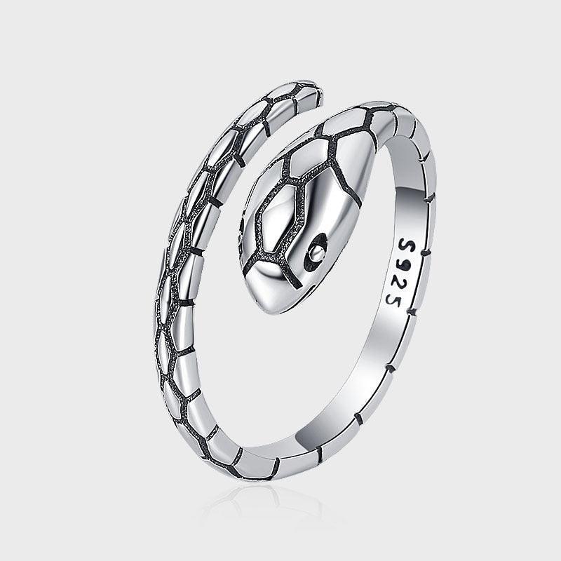 925 Silver Vintage Snake Head Ring - rings - 925 Silver Vintage Snake Head Ring - Silver - by Hunny Life