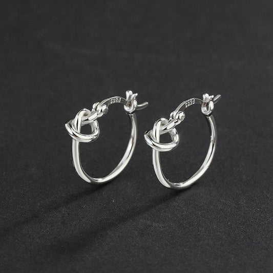 925 Sterling Silver Cute Plain Small Earrings - Earrings - 925 Sterling Silver Cute Plain Small Earrings - Silver - by Hunny Life