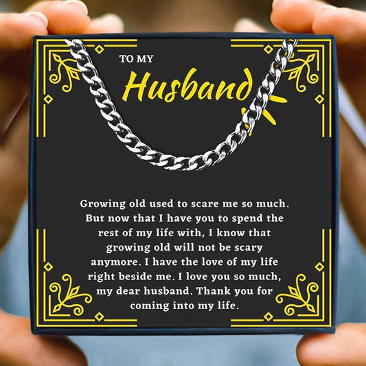 Amazingly Romantic Gift for My Husband From Wife - husband necklace - Amazingly Romantic Gift for My Husband From Wife - Silver / 50cm / 5mm - by Hunny Life