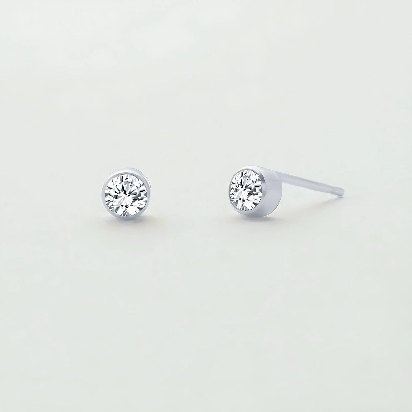 April Birthstone Cute Earrings - birthstone earring - April Birthstone Cute Earrings - Silver - by Hunny Life