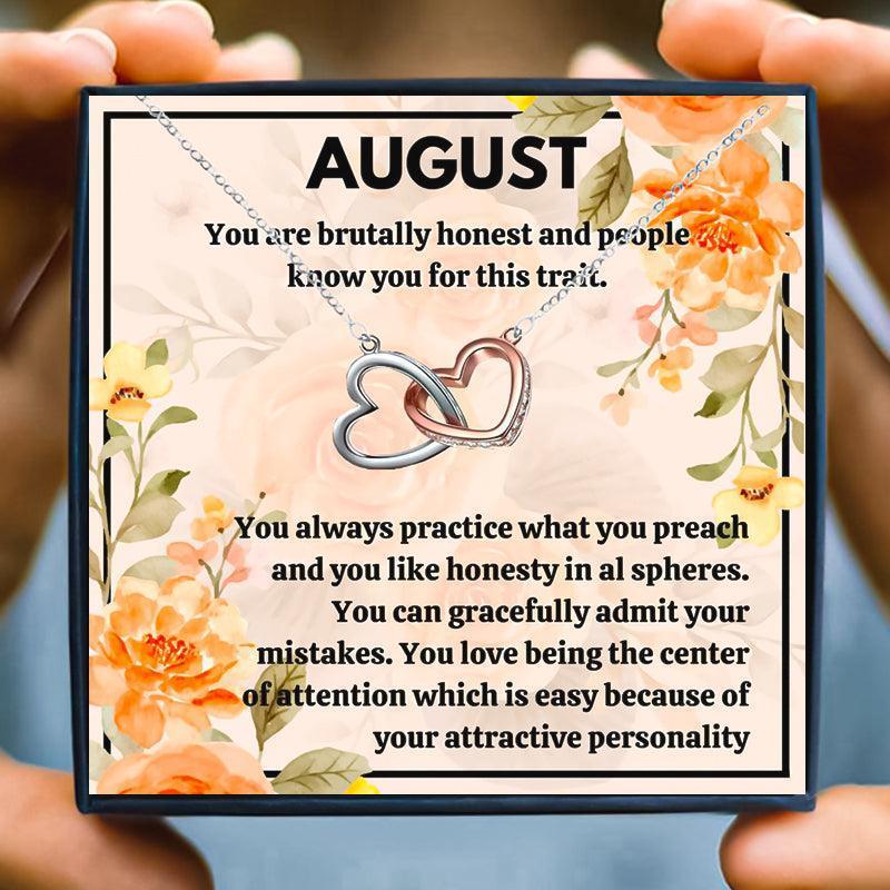 August Birth Month Birthstone Love Knot Necklace Gift Set - Month necklace - August Birth Month Birthstone Love Knot Necklace Gift Set - Free Box / Double Heart - by Hunny Life