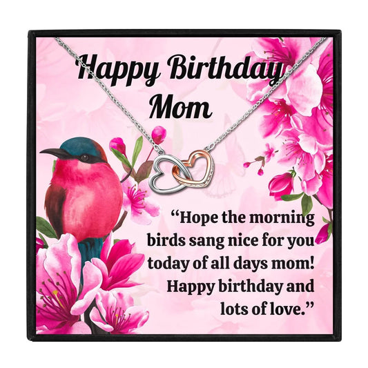 Beautiful Meaningful Happy Birthday Mom Gift Necklace - mom necklaces - Beautiful Meaningful Happy Birthday Mom Gift Necklace - Double Heart - by Hunny Life