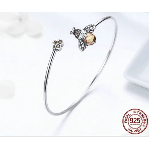 Bee Sterling silver s925 silver bracelet - Bracelets - Bee Sterling silver s925 silver bracelet - 925 Silver - by Hunny Life