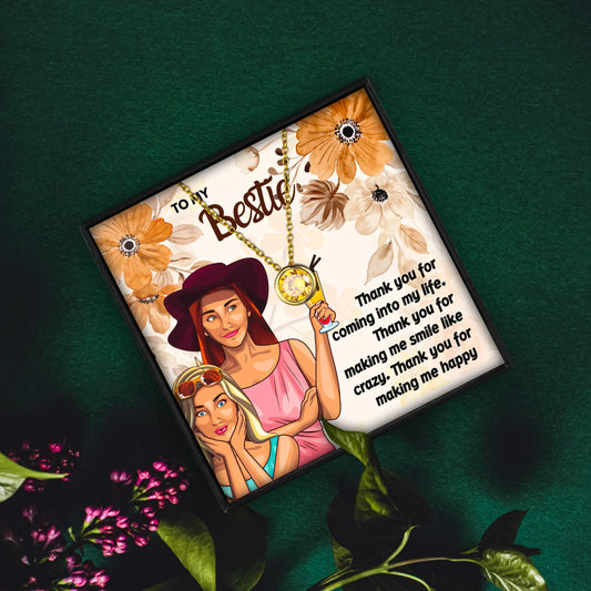 Best Friend Necklace with Birthstone - Friendship Birthstone Necklace - Best Friend Necklace with Birthstone - Gold / January - by Hunny Life