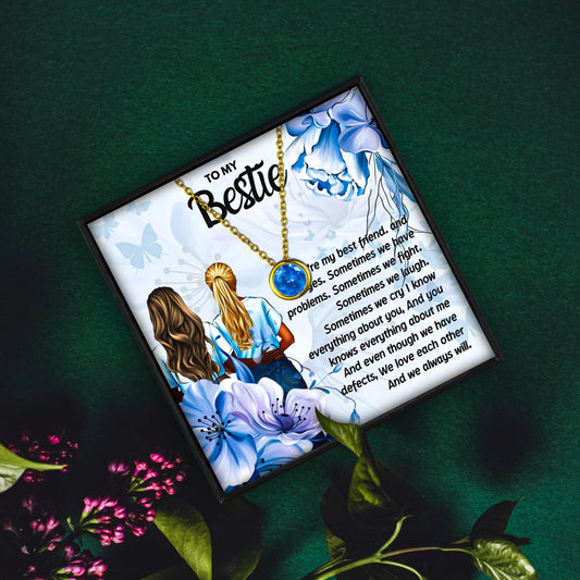 Birth Month Necklace For Best Friend - Friendship Birthstone Necklace - Birth Month Necklace For Best Friend - Gold / January - by Hunny Life