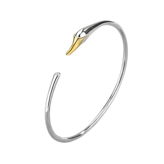 Black And White Swan Bracelet - Bracelets - Black And White Swan Bracelet - Gold and silver separation - by Hunny Life