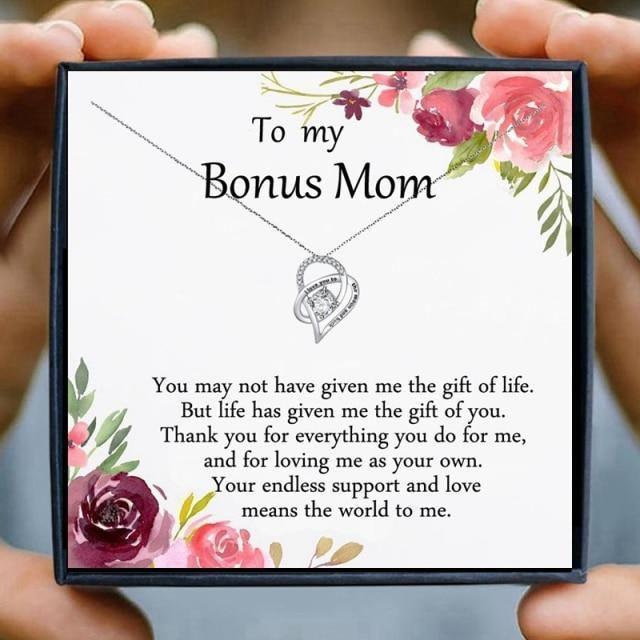 Bonus Mom Necklace Family Gifts - Bonus Mom Necklace - Bonus Mom Necklace Family Gifts - txx188k18Gift Box - by Hunny Life