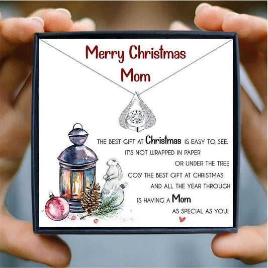Christmas Drop Crystal Mom Necklace - mom necklaces - Christmas Drop Crystal Mom Necklace - Default Title - by Hunny Life