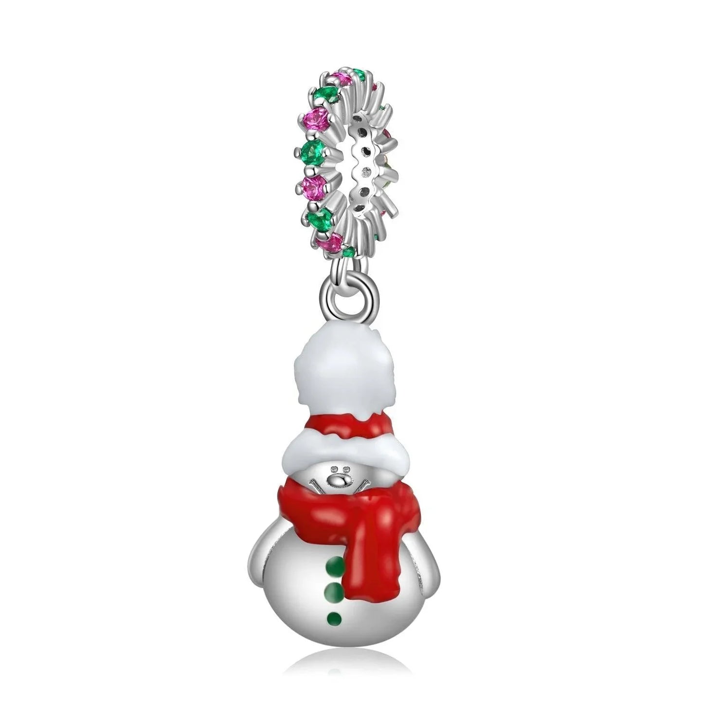 Christmas Snowman S925 Sterling Silver Charm Bracelet Beads - Charms & Pendants - Christmas Snowman S925 Sterling Silver Charm Bracelet Beads - PD0790 - by Hunny Life