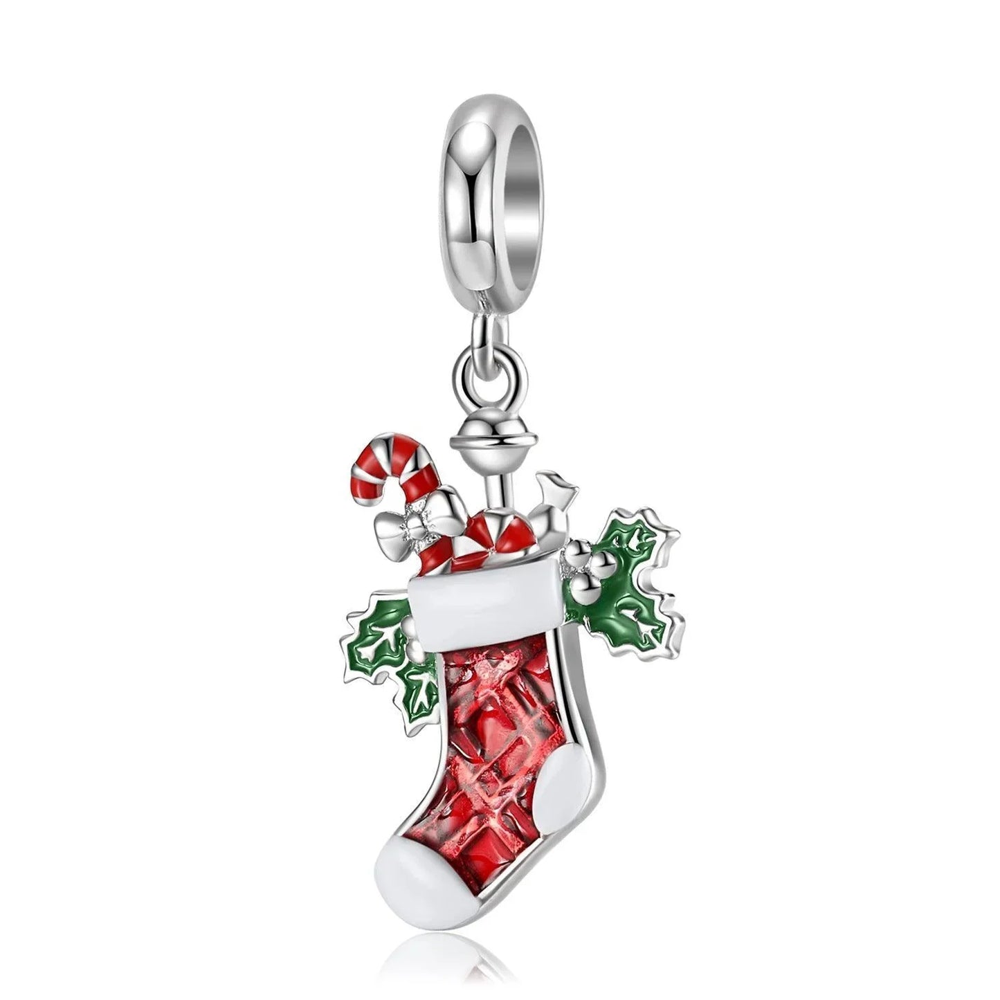 Christmas Socks S925 Silver Charm Bracelet Beads - Charms - Christmas Socks S925 Silver Charm Bracelet Beads - PD0854 - by Hunny Life
