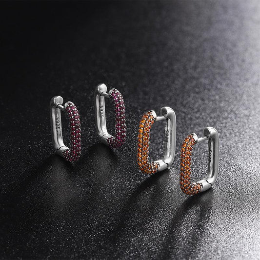 Circle Earrings Vintage Premium Diamond Earring - Earrings - Circle Earrings Vintage Premium Diamond Earring - Red - by Hunny Life