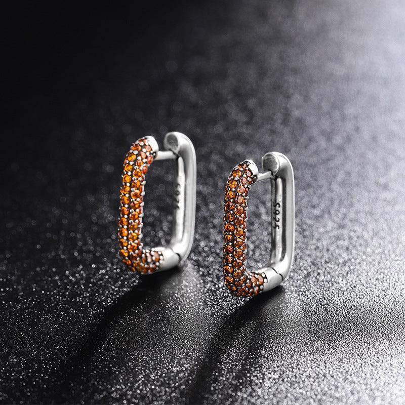 Circle Earrings Vintage Premium Diamond Earring - Earrings - Circle Earrings Vintage Premium Diamond Earring - Red - by Hunny Life