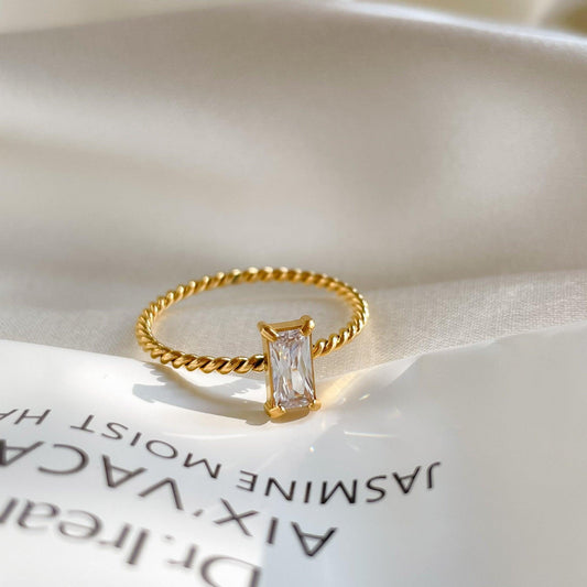 Colorful Fairy Purple Square Zircon Fine Linen Wreath Ring - ring - Colorful Fairy Purple Square Zircon Fine Linen Wreath Ring - White / number 8 - by Hunny Life