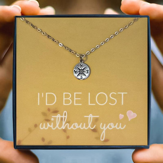 Compass Heart Necklace To My Wife - wife necklaces - Compass Heart Necklace To My Wife - Default Title - by Hunny Life