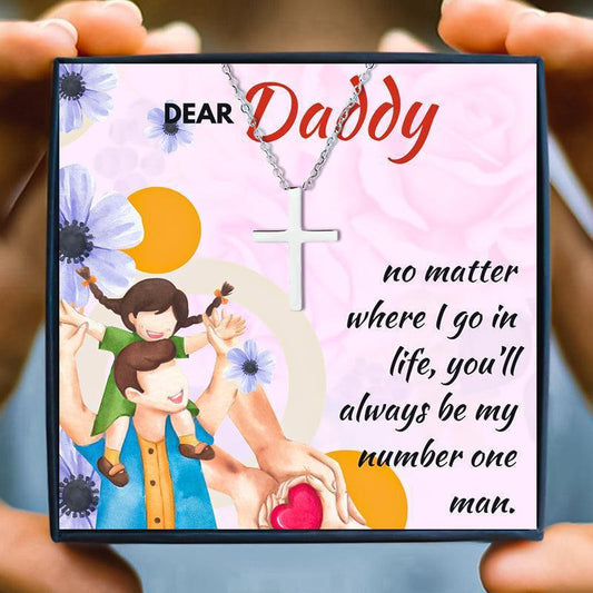 Cross Necklace Gift For Dad - dad necklace - Cross Necklace Gift For Dad - Default Title - by Hunny Life