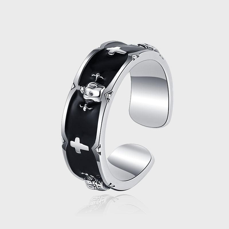 Crown Women's Luxury Black Glue Finger Ring - rings - Crown Women's Luxury Black Glue Finger Ring - KDP1403 - by Hunny Life