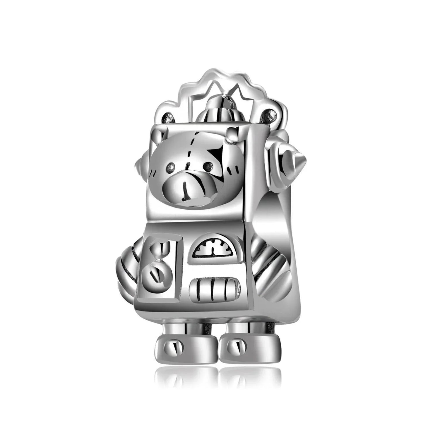 Cute Bear Plain Silver Charm Bracelet Beads - Charms & Pendants - Cute Bear Plain Silver Charm Bracelet Beads - PC1124 - by Hunny Life