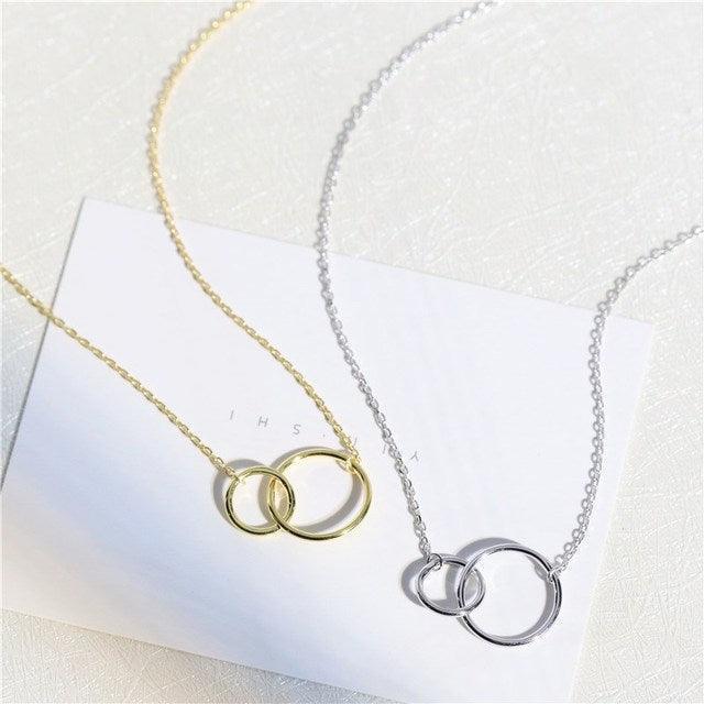 Daughter Bond Interlocking Circles Necklace from Mom - daughter necklaces - Daughter Bond Interlocking Circles Necklace from Mom - Rose Gold - by Hunny Life
