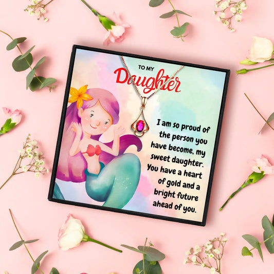 Daughter Necklace Message Card Gift From Mom & Dad - daughter necklaces - Daughter Necklace Message Card Gift From Mom & Dad - Rose Gold - by Hunny Life