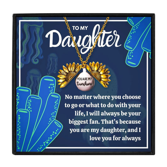 Daughter Part of My Heart Double Heart Necklace - daughter necklaces - Daughter Part of My Heart Double Heart Necklace - Sunflower - by Hunny Life