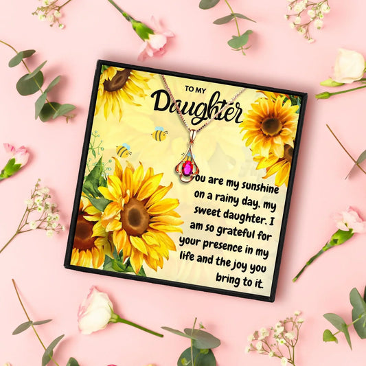 Dear Daughter Necklace With Message Card - daughter necklaces - Dear Daughter Necklace With Message Card - Rose Gold - by Hunny Life