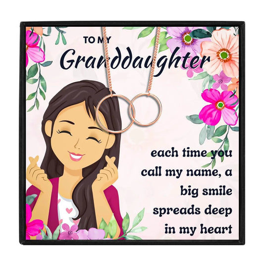 Dear Granddaughter Necklace Gift Set - Granddaughter necklaces - Dear Granddaughter Necklace Gift Set - Rose Gold - by Hunny Life