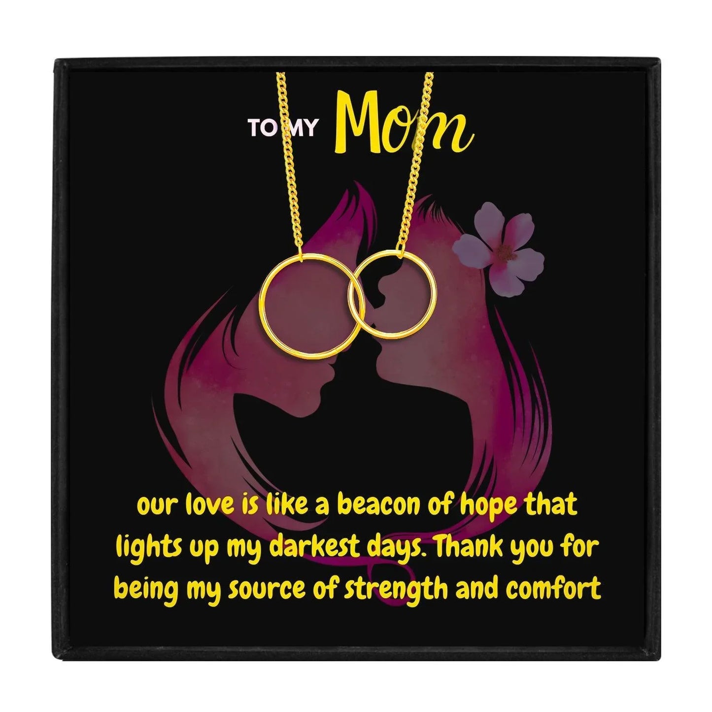 Double Circle Mom Necklace Gift Set - mom necklaces - Double Circle Mom Necklace Gift Set - Gold - by Hunny Life