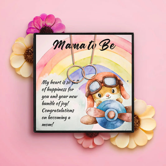 Double Circle Necklace Gift For Mom To Be - Mom To Be Necklace - Double Circle Necklace Gift For Mom To Be - Gold - by Hunny Life