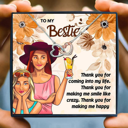 Double Heart Gift Necklace to My Bestie - Friendship Necklace - Double Heart Gift Necklace to My Bestie - Default Title - by Hunny Life