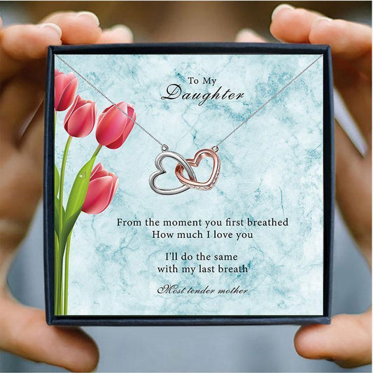 Double Heart Necklace for Daughter - daughter necklaces - Double Heart Necklace for Daughter - Default Title - by Hunny Life