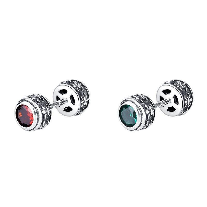 Double-sided Wear Screw Vintage Old Punk Earrings - Earrings - Double-sided Wear Screw Vintage Old Punk Earrings - Silver - by Hunny Life