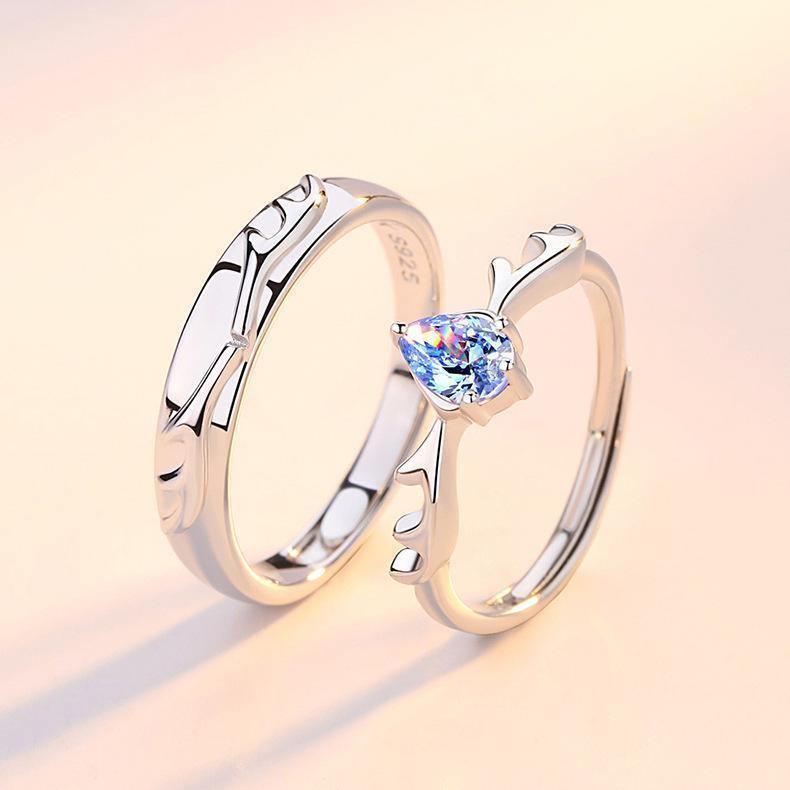 Elk Antlers Male And Female Ring - ring - Elk Antlers Male And Female Ring - G - by Hunny Life