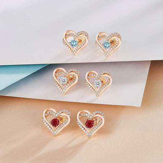 Explosive 925 Silver Twelve Birthstone Earrings - Earrings - Explosive 925 Silver Twelve Birthstone Earrings - Silver / 1 Style - by Hunny Life