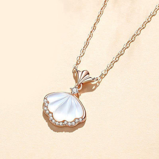 Fashion Simple White Fritillary Clavicle Chain - necklace - Fashion Simple White Fritillary Clavicle Chain - Rose Gold - by Hunny Life