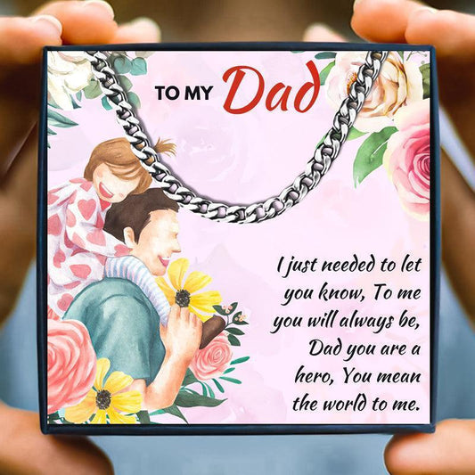 Father Daughter Necklace Gift Set - dad necklace - Father Daughter Necklace Gift Set - Silver / 50cm / 5mm - by Hunny Life