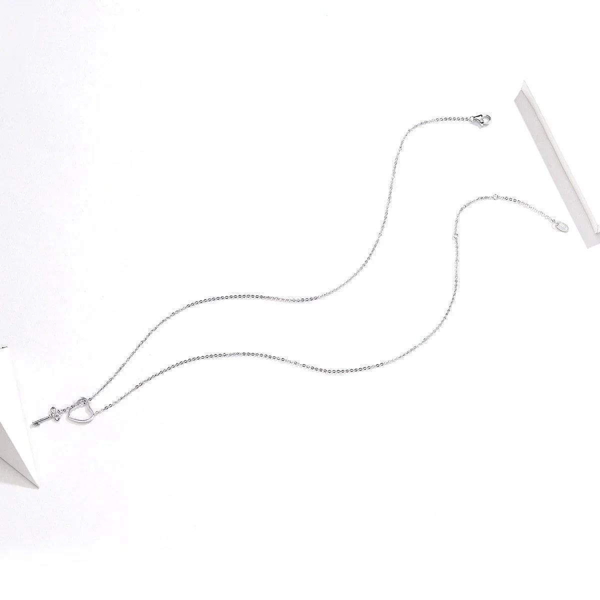 Female heart-shaped sterling silver necklace - necklace - Female heart-shaped sterling silver necklace - Silver - by Hunny Life