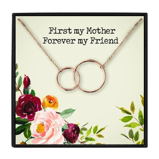First My Mother, Forever My Friend Necklace Set - mom necklaces - First My Mother, Forever My Friend Necklace Set - rose gold Gift Box - by Hunny Life