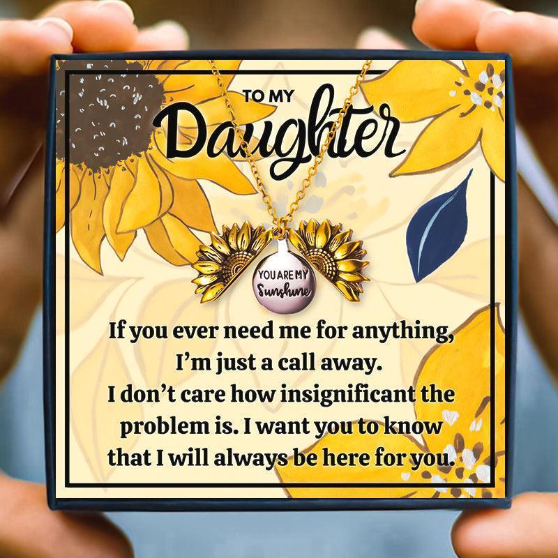 Forever Loved to My Daughter Pendant Necklace - daughter necklaces - Forever Loved to My Daughter Pendant Necklace - Sunflower - by Hunny Life