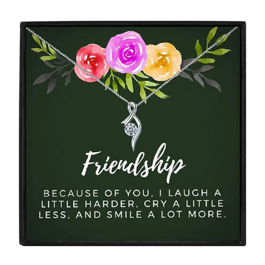 Friendship Pendant Necklaces - Friendship Necklace - Friendship Pendant Necklaces - White Crystal - by Hunny Life