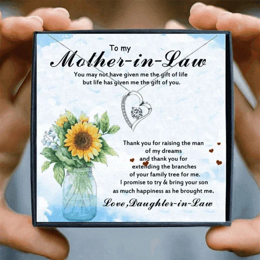 Gift Box Necklace for Beautiful Mother In Law - mother in law Necklaces - Gift Box Necklace for Beautiful Mother In Law - Default Title - by Hunny Life
